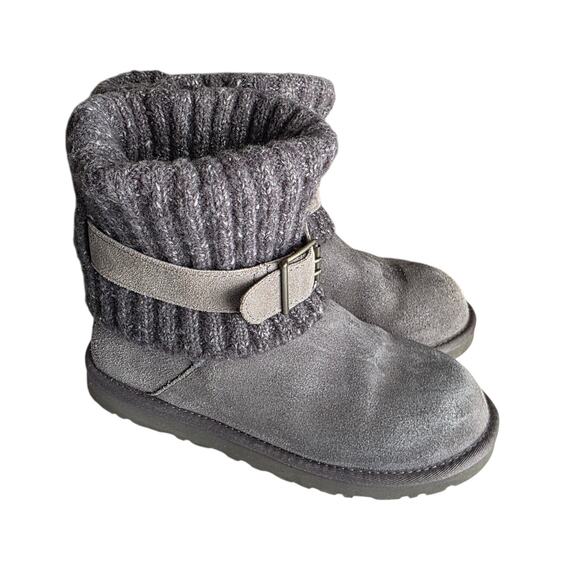 UGG Australia 1006013 Cambridge Knit Suede Boots Gray Womens Size 8 - Picture 1 of 7